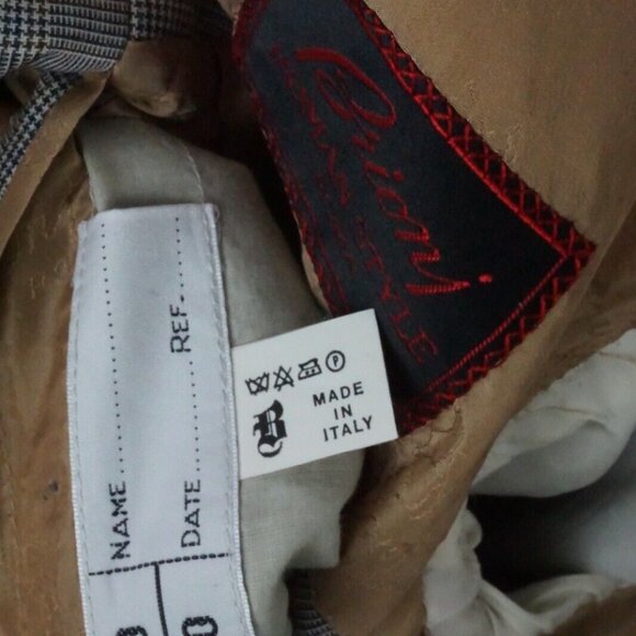 Brioni Gray Brown Blue Glenplaid 100% Wool Sport Coat Jacket Sz 40 - Picture 9 of 10